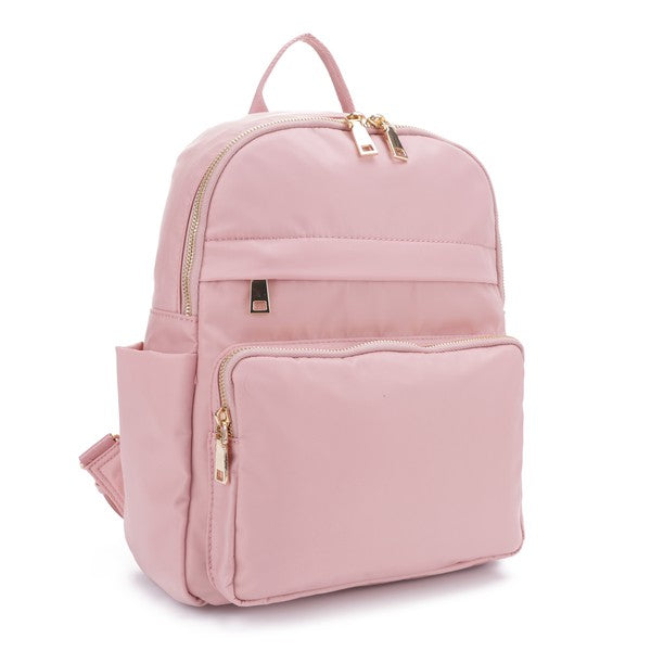 Blush or Black Lux Backpack with Gold Zipper Bag - Tigbul's Variety Fashion Shop