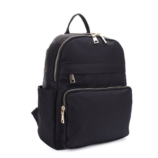 Blush or Black Lux Backpack with Gold Zipper Bag - Tigbul's Variety Fashion Shop