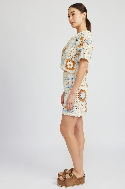 HIGH WAIST CROCHET MINI SKIRT - Tigbul's Variety Fashion Shop