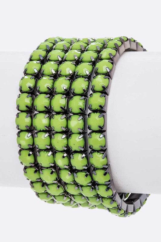 Matte Stone Layered Stretch Bracelet Set - Tigbul's Variety Fashion Shop