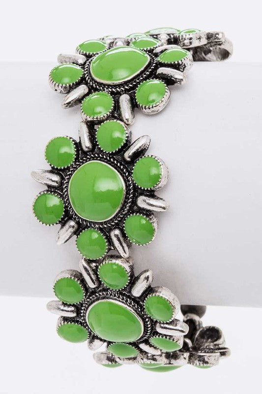 Genuine Stone Flower Stretch Bracelet - Tigbul's Variety Fashion Shop