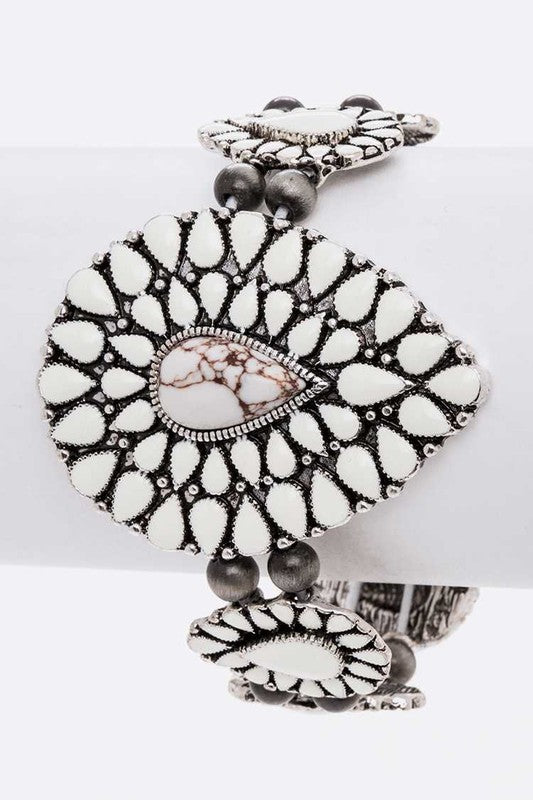 Iconic Stone Enamel Western Stretch Bracelet - Tigbul's Variety Fashion Shop
