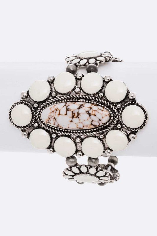 Stone Western Oversize Stretch Bracelet - Tigbul's Variety Fashion Shop