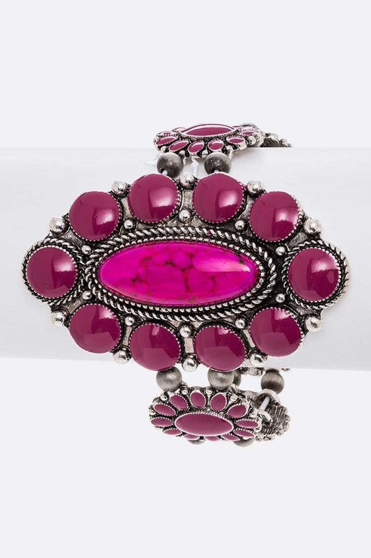 Stone Western Oversize Stretch Bracelet - Tigbul's Variety Fashion Shop