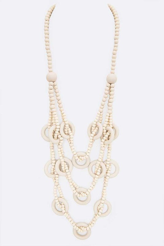 Mix Wooden Beads Layered Statement Long Necklace - Tigbul's Variety Fashion Shop