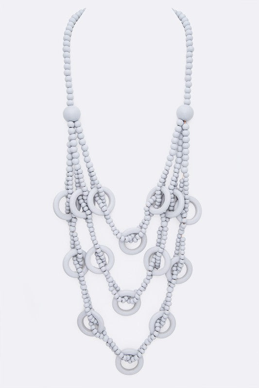Mix Wooden Beads Layered Statement Long Necklace - Tigbul's Variety Fashion Shop