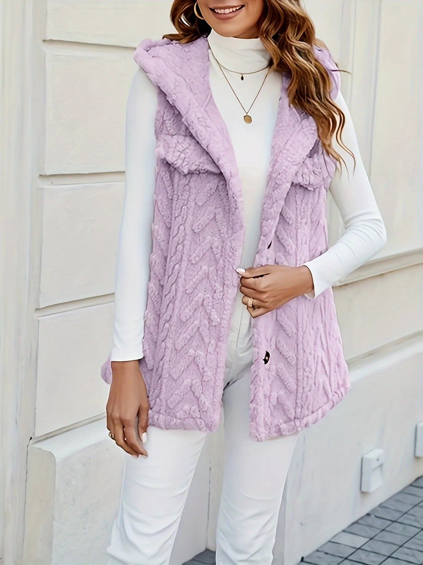 Button-Front Hooded Vest Coat - Tigbul's Variety Fashion Shop