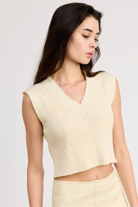 CROP VEST STYLE TOP - Tigbul's Variety Fashion Shop