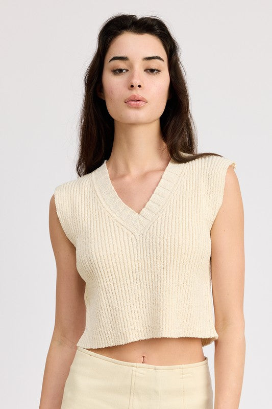 CROP VEST STYLE TOP - Tigbul's Variety Fashion Shop