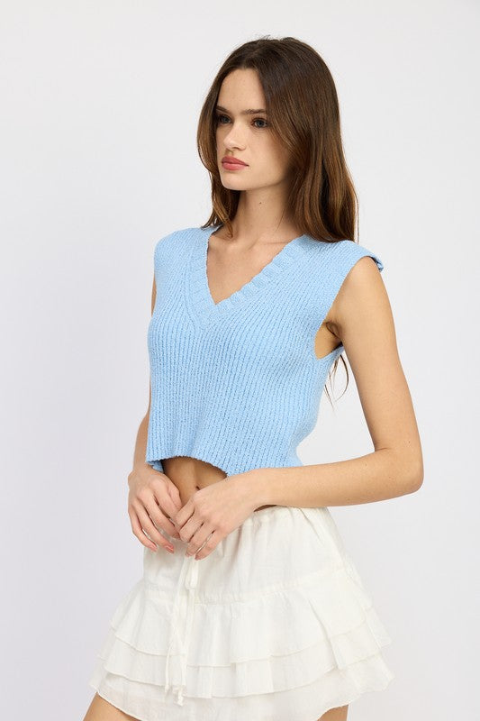 CROP VEST STYLE TOP - Tigbul's Variety Fashion Shop