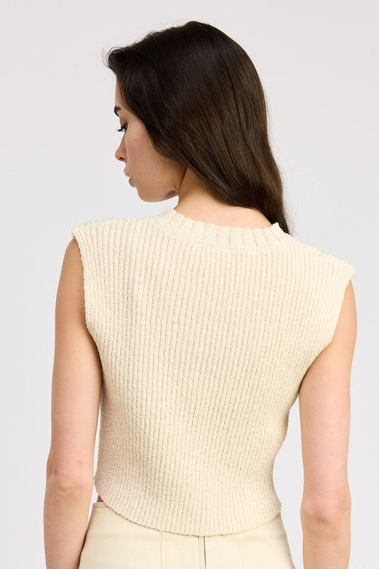 CROP VEST STYLE TOP - Tigbul's Variety Fashion Shop