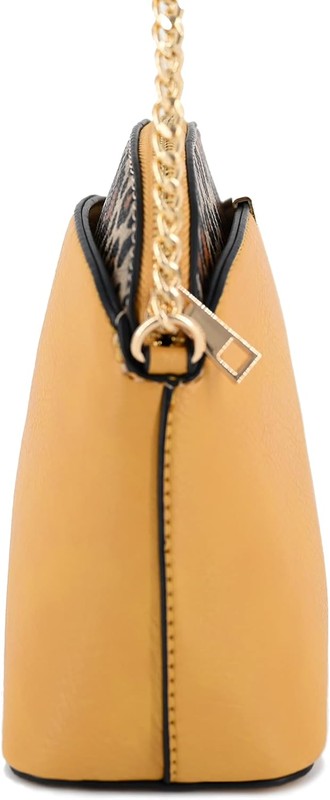 Leopard Accent Small Dome Crossbody Bag - Tigbul's Variety Fashion Shop