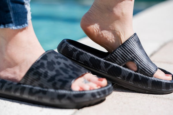 Black Leopard insanely Comfy Slides - Tigbul's Variety Fashion Shop