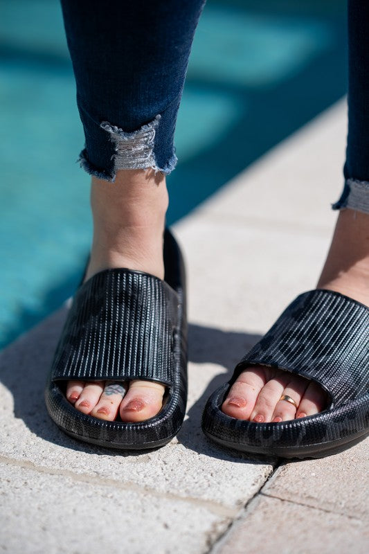 Black Leopard insanely Comfy Slides - Tigbul's Variety Fashion Shop