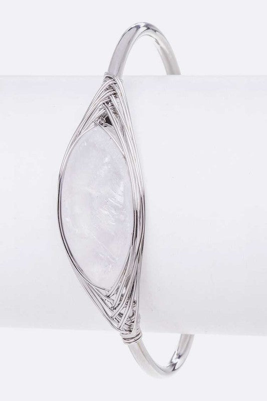 Rock Crystal Wired Adjustable Bracelet - Tigbul's Variety Fashion Shop