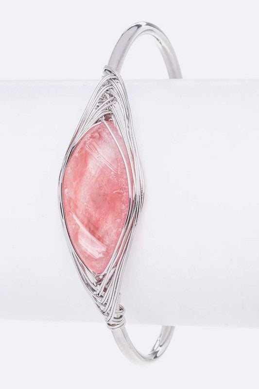 Rock Crystal Wired Adjustable Bracelet - Tigbul's Variety Fashion Shop
