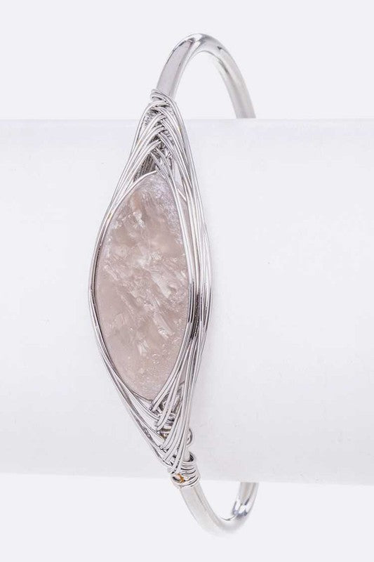 Rock Crystal Wired Adjustable Bracelet - Tigbul's Variety Fashion Shop