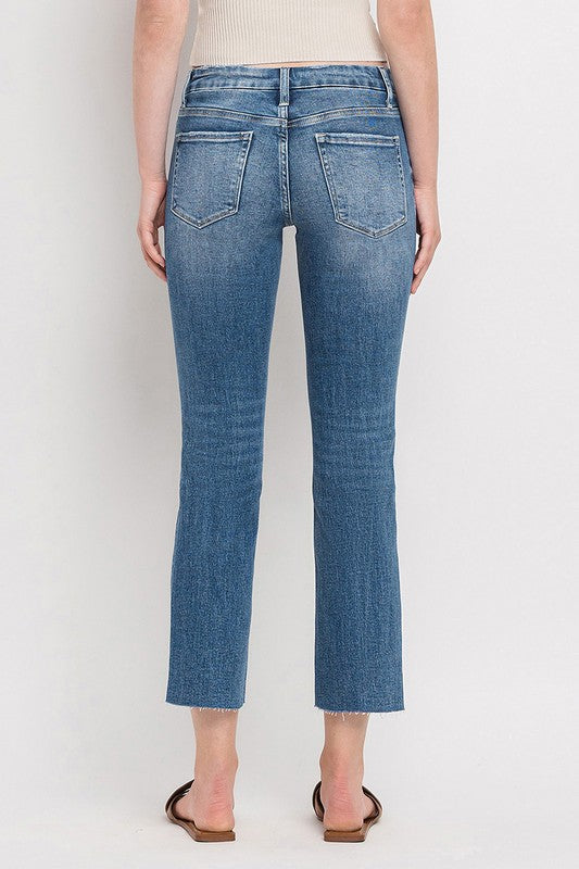 Mid Rise Crop Slim Straight Jeans - Tigbul's Variety Fashion Shop
