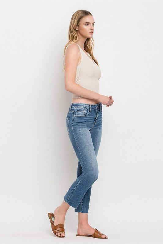 Mid Rise Crop Slim Straight Jeans - Tigbul's Variety Fashion Shop