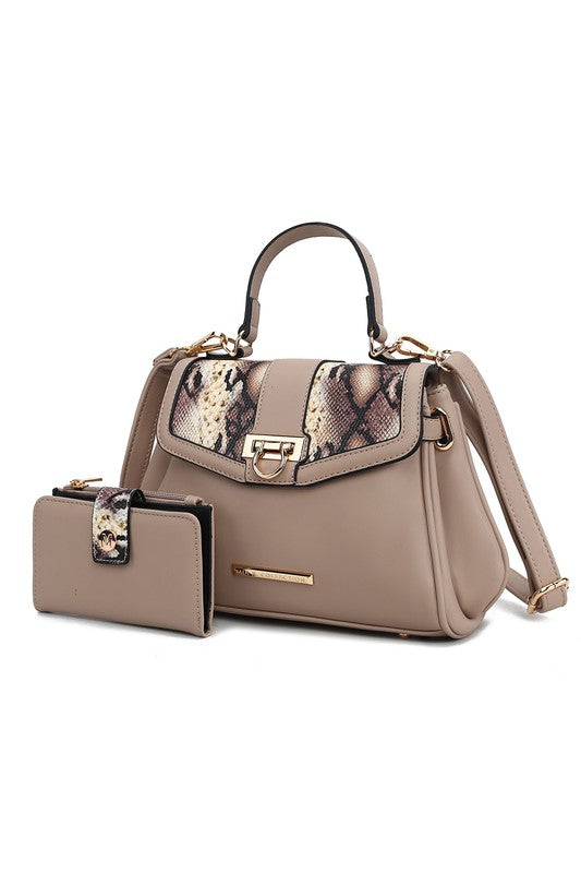 MKF Geny Faux-Snake Shoulder Bag with Wallet Mia K - Tigbul's Variety Fashion Shop
