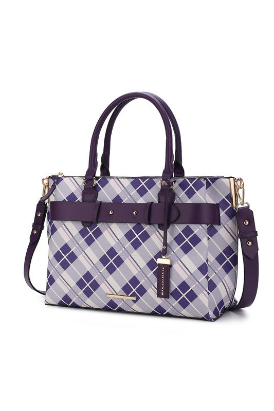 MKF Collection Vivian Plaid Satchel Bag by Mia K - Tigbul's Variety Fashion Shop