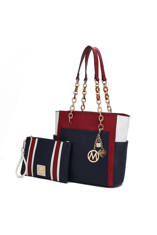 MKF Rochelle Color Block Tote with Wristlet Mia K - Tigbul's Variety Fashion Shop