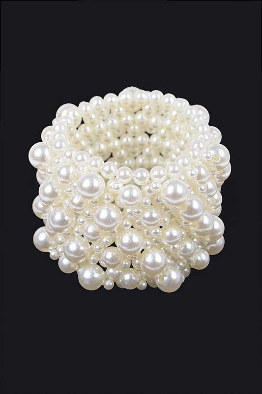 Mix Pearl Elastic Classy Bracelet - Tigbul's Variety Fashion Shop