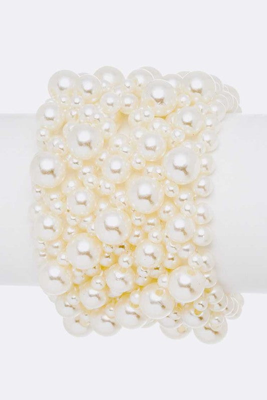 Mix Pearl Elastic Classy Bracelet - Tigbul's Variety Fashion Shop