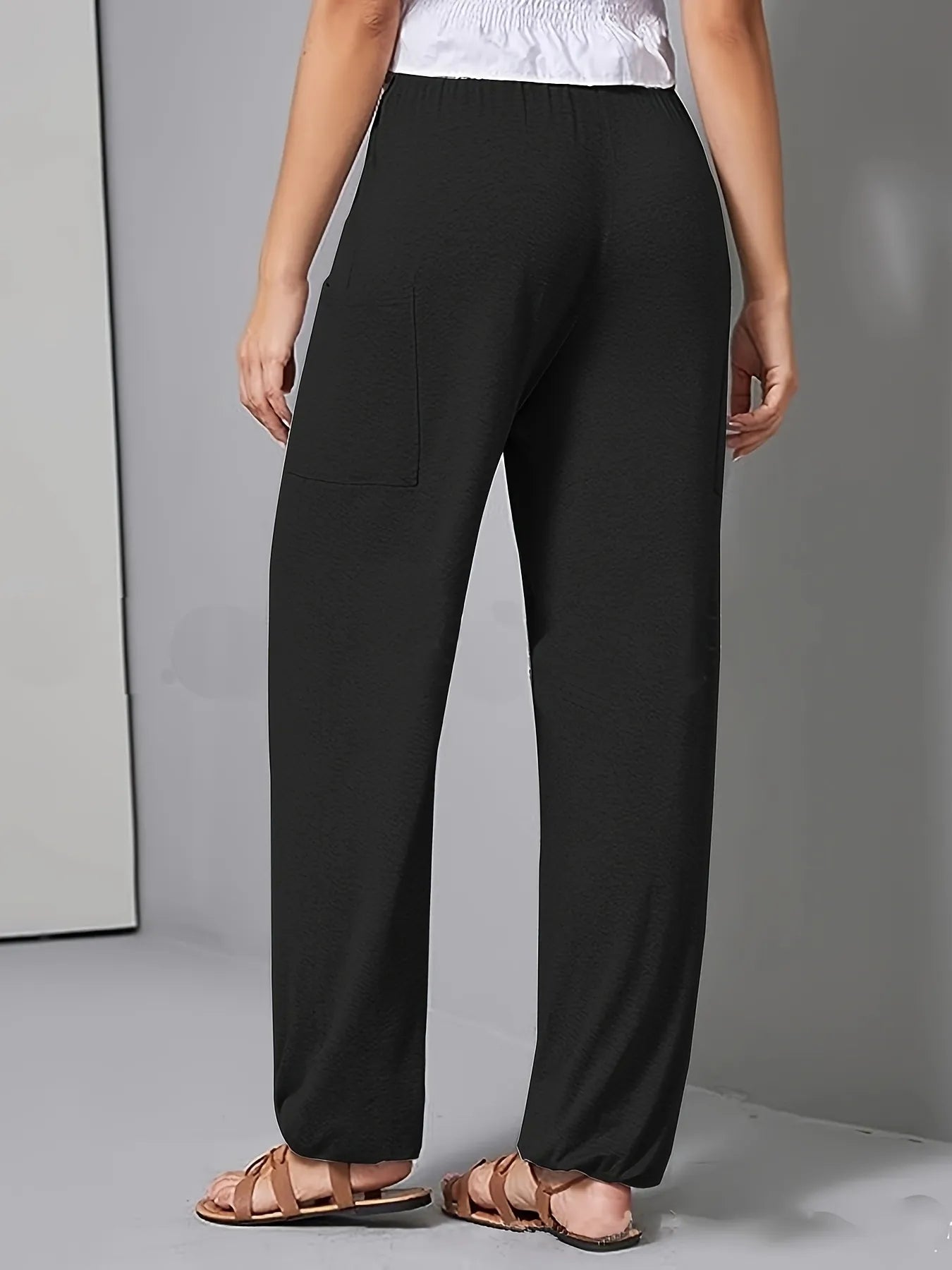 Drawstring Wide Leg Pants with Pockets - Tigbul's Variety Fashion Shop