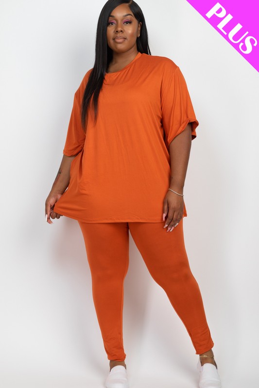 Plus Size Oversize Shirt & Leggings Set - Tigbul's Variety Fashion Shop