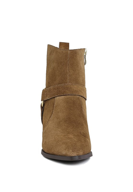 Jockey Harness Detail Ankle Boots - Tigbul's Variety Fashion Shop