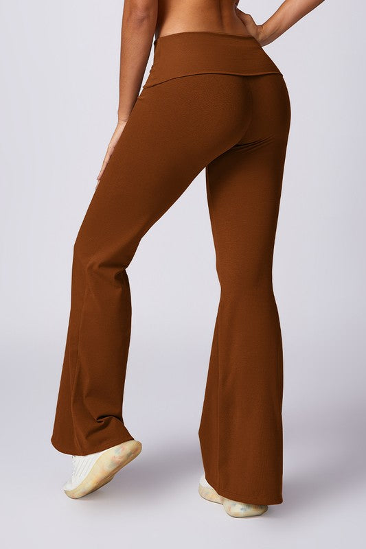 High-waisted hip-lifting flared casual sport pants - Tigbul's Variety Fashion Shop