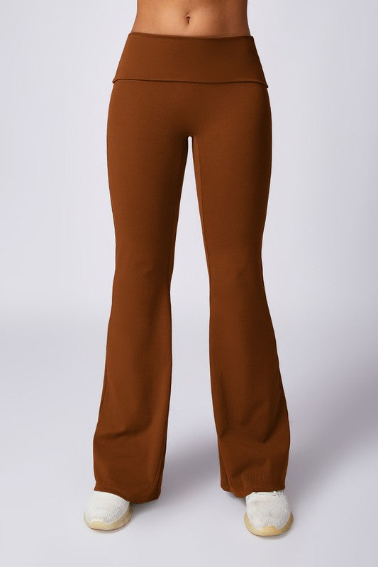 High-waisted hip-lifting flared casual sport pants - Tigbul's Variety Fashion Shop