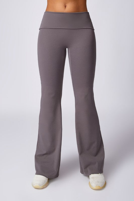 High-waisted hip-lifting flared casual sport pants - Tigbul's Variety Fashion Shop