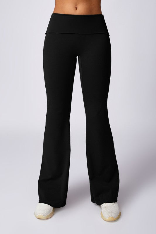 High-waisted hip-lifting flared casual sport pants - Tigbul's Variety Fashion Shop