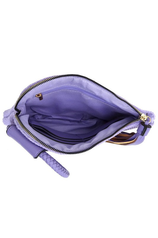 Canvas Cuff Handle Tassel Wristlet Clutch - Tigbul's Variety Fashion Shop