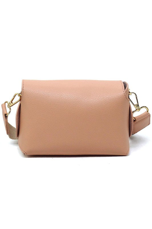 Bamboo Twist Lock Flap Crossbody Bag - Tigbul's Variety Fashion Shop