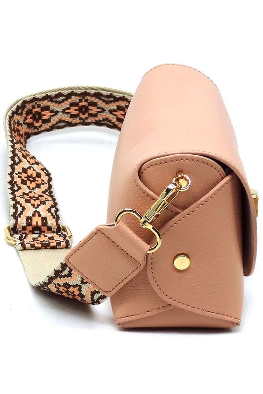 Bamboo Twist Lock Flap Crossbody Bag - Tigbul's Variety Fashion Shop