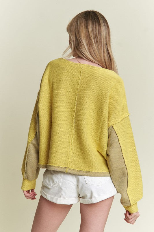 LONG DOLMAN SLEEVE ROUND NECK CASUAL KNIT SWEATER - Tigbul's Variety Fashion Shop