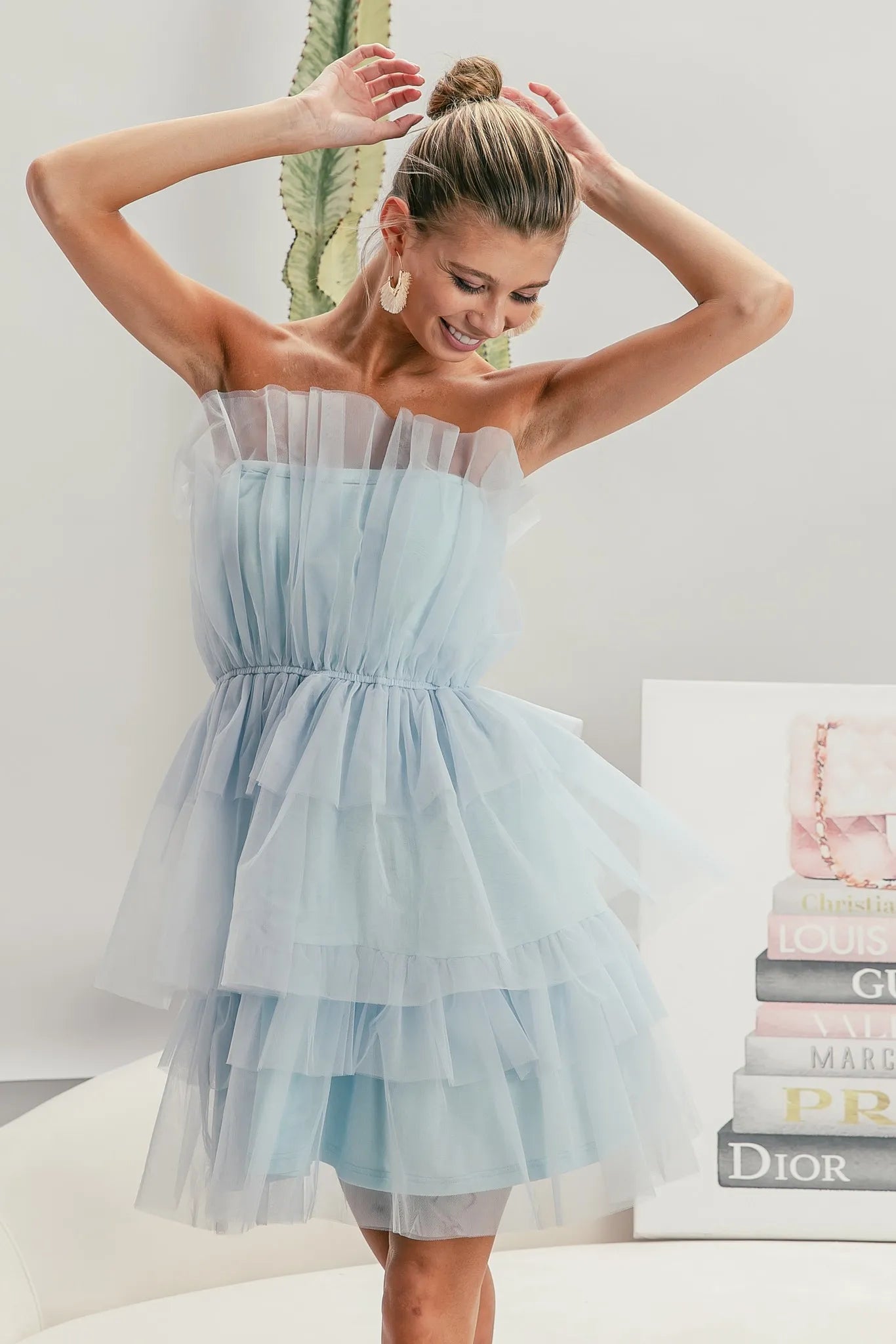 BiBi Sleeveless Layered Organza Dress - Tigbul's Variety Fashion Shop
