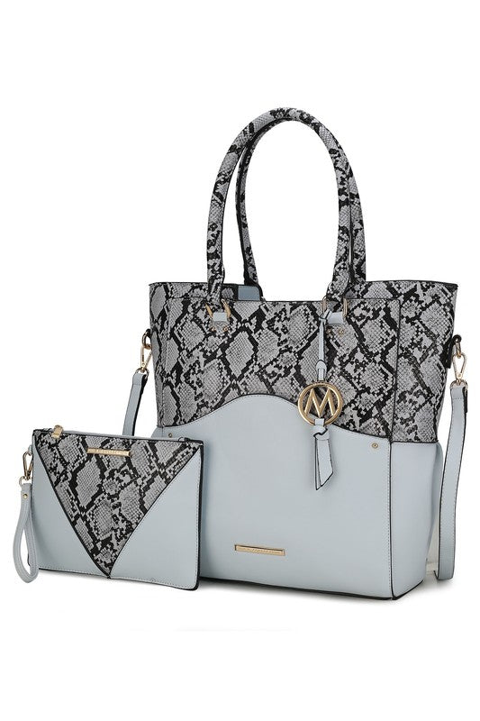 MKF Iris Snake Tote Bag Wristlet Pouch by Mia K - Tigbul's Variety Fashion Shop