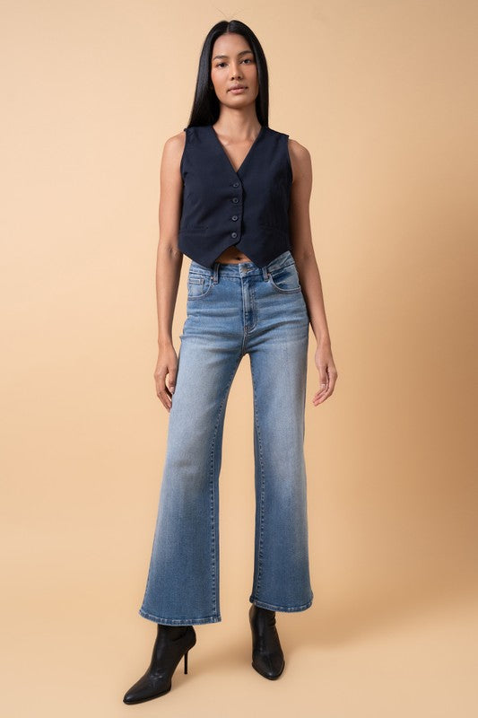 High Rise Relaxed Wide Leg Medium Wash Jeans - Tigbul's Variety Fashion Shop