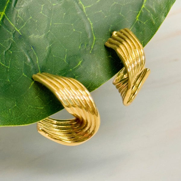 Wave Twisted Hoop Earrings - Tigbul's Variety Fashion Shop