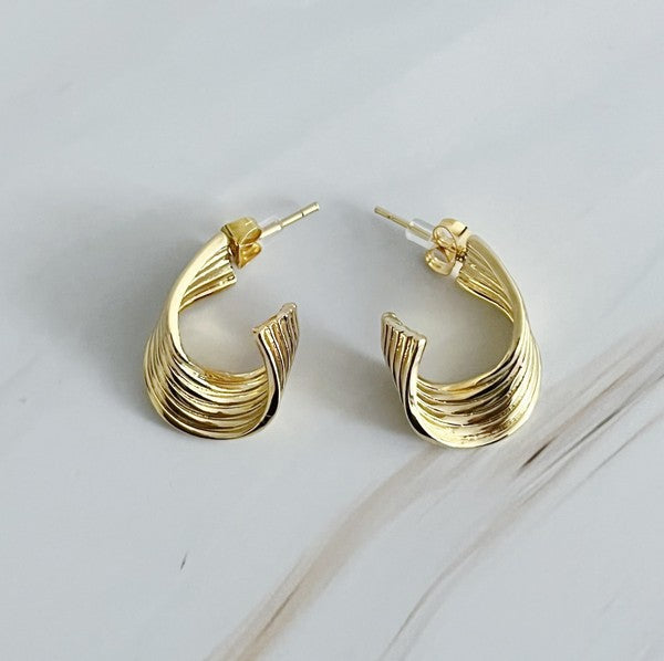 Wave Twisted Hoop Earrings - Tigbul's Variety Fashion Shop
