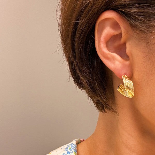 Wave Twisted Hoop Earrings - Tigbul's Variety Fashion Shop