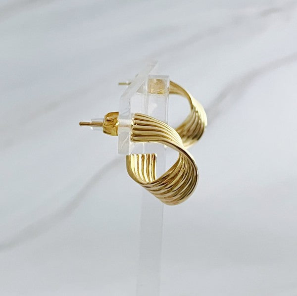 Wave Twisted Hoop Earrings - Tigbul's Variety Fashion Shop