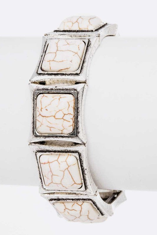 Stretch Square Stone Bracelet - Tigbul's Variety Fashion Shop