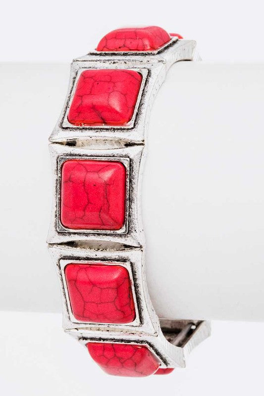 Stretch Square Stone Bracelet - Tigbul's Variety Fashion Shop