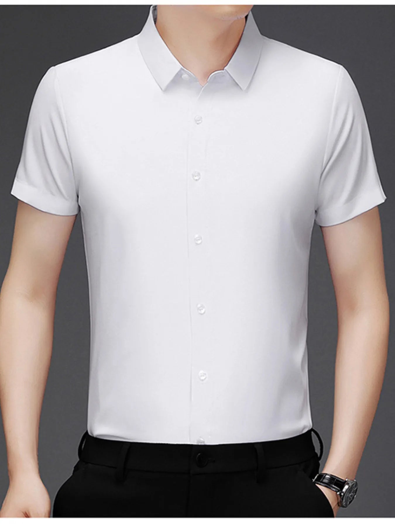 Men's Plus Size Button Up Short Sleeve Shirt - Tigbul's Variety Fashion Shop