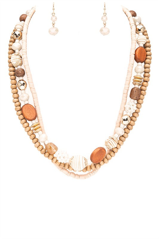 Mix Beads Layered Necklace Set - Tigbul's Variety Fashion Shop